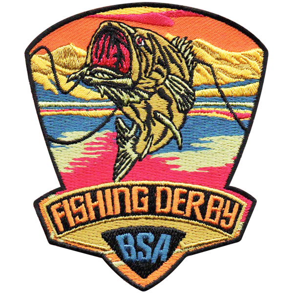 Boy Scouts of America BSA 3 inch FISHING Activity Patches Derby  NEW