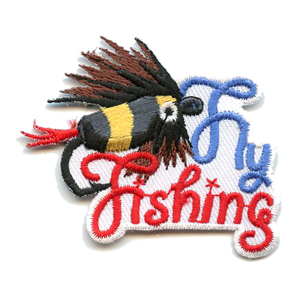 L - 3 Fly Fishing Lure Yellow/Gray Angling Iron on Applique/Embroidered  Patch 